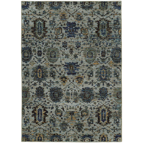 Image of Oriental Weavers Andorra 7120A 1'10" X 3' 2" Casual Blue Navy Overdyed-Wanderlust Rugs