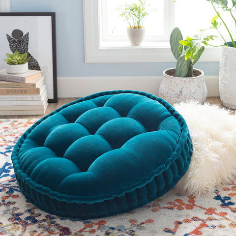 Image of Surya Bauble Solid & Border Teal Pillow Cover BBL-003-Wanderlust Rugs