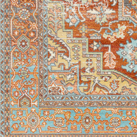 Image of Surya Bodrum Global Ivory, Burnt Orange, Saffron, Silver Gray, Medium Gray, Aqua, Camel, Pale Blue Rugs BDM-2312