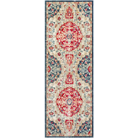 Image of Surya Bohemian Traditional Bright Pink, Bright Red, Wheat, Saffron, Teal, Navy, Ice Blue, Medium Gray, Light Gray, Beige, Taupe Rugs BOM-2310