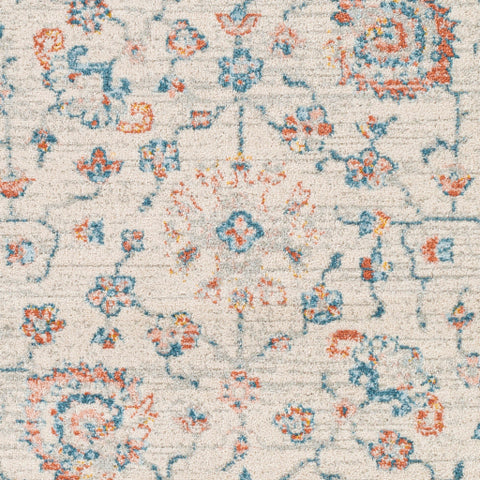 Image of Surya Chester Traditional Teal, Sky Blue, Cream, Medium Gray, Burnt Orange, Coral, Mustard Rugs CHE-2363