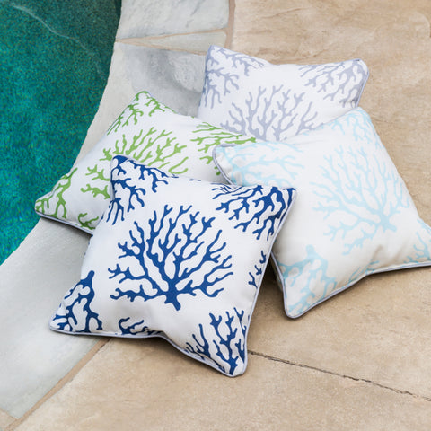Image of Surya Coral Indoor / Outdoor Navy, Ivory Pillow Cover CO-001-Wanderlust Rugs