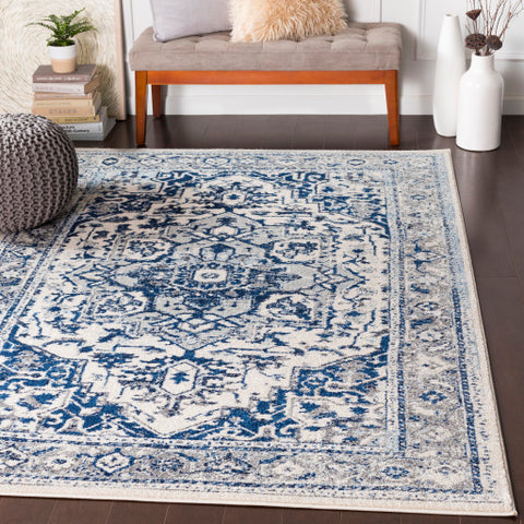 Image of Surya Chelsea Traditional Navy, Dark Blue, Pale Blue, Medium Gray, Charcoal, Ivory Rugs CSA-2317