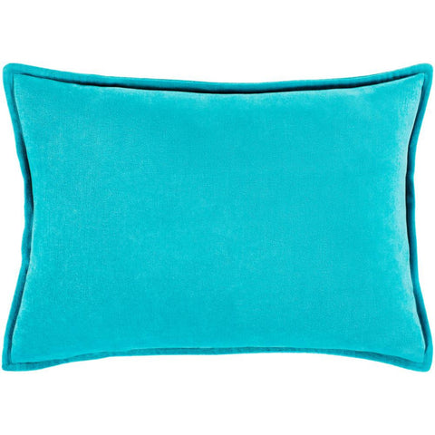 Image of Surya Cotton Velvet Solid & Border Aqua Pillow Kit CV-019-Wanderlust Rugs