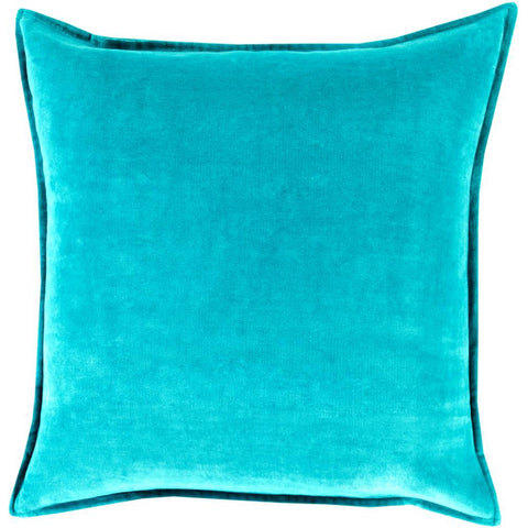 Image of Surya Cotton Velvet Solid & Border Aqua Pillow Kit CV-019-Wanderlust Rugs