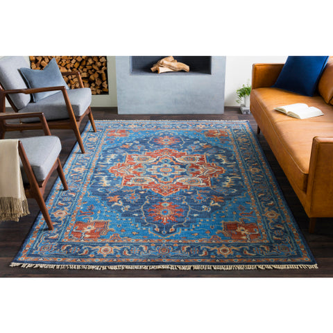 Image of Surya Elixir Traditional Bright Blue, Navy, Khaki, Clay, Sage, Camel Rugs EXI-1000