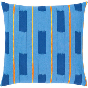 Surya Global Brights Bohemian/Global Bright Blue, Bright Orange, Saffron Pillow Cover GBT-004-Wanderlust Rugs