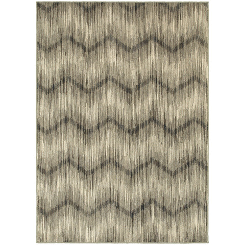 Image of Oriental Weavers Highlands 6608A 1'10" X 3' 0" Casual Grey Ivory Chevron Rug-Wanderlust Rugs