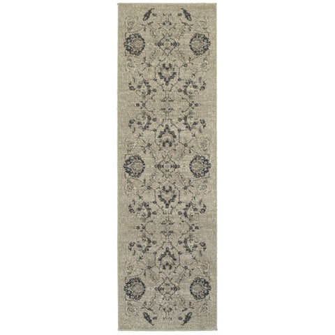 Image of Oriental Weavers Highlands 6684D 1'10" X 3' 0" Casual Beige Grey Floral Rug-Wanderlust Rugs