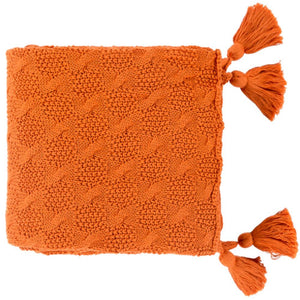 Surya India Texture Bright Orange Throws IDA-1000-Wanderlust Rugs