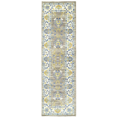Image of Oriental Weavers Joli 503D4 1'10" X 3' 0" Traditional Grey Yellow Floral Rug-Wanderlust Rugs