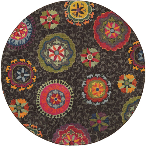 Image of Oriental Weavers Kaleidoscope 1333N 2' 7" X 10' 0" Casual Charcoal Multi Floral Runner Rug-Wanderlust Rugs