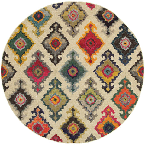 Image of Oriental Weavers Kaleidoscope 5990Y 2' 7" X 10' 0" Casual Ivory Multi Tribal Runner Rug-Wanderlust Rugs