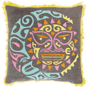 Surya Kiko Bohemian/Global Aqua, Bright Yellow, Bright Pink, Saffron, Medium Gray Pillow Cover KKO-001-Wanderlust Rugs