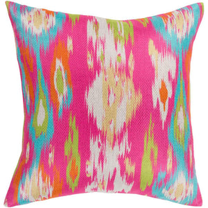 Surya Liberty Bohemian/Global Bright Pink, Khaki, Light Gray, Bright Orange, Lime, Wheat Pillow Cover LTY-002-Wanderlust Rugs