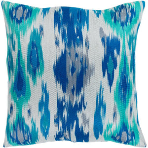 Surya Liberty Bohemian/Global Bright Blue, Khaki, Light Gray, Emerald, Medium Gray Pillow Cover LTY-003-Wanderlust Rugs