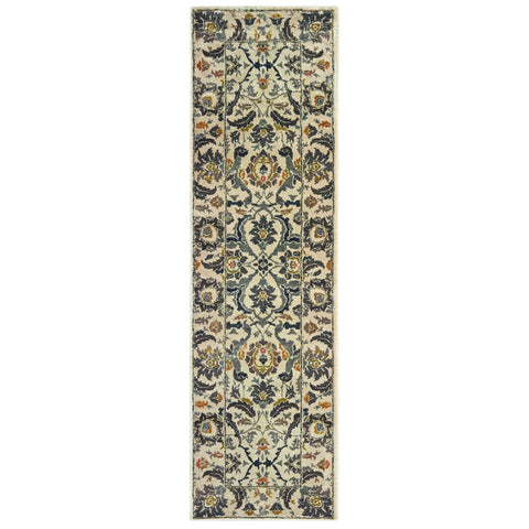 Image of Oriental Weavers Mantra 2060L 2' 3" X 7' 6" Traditional Ivory Grey Oriental Runner Rug-Wanderlust Rugs