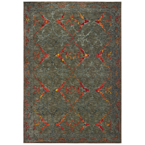 Image of Oriental Weavers Mantra 5502D 2' 3" X 7' 6" Contemporary Grey Red Tribal Runner Rug-Wanderlust Rugs