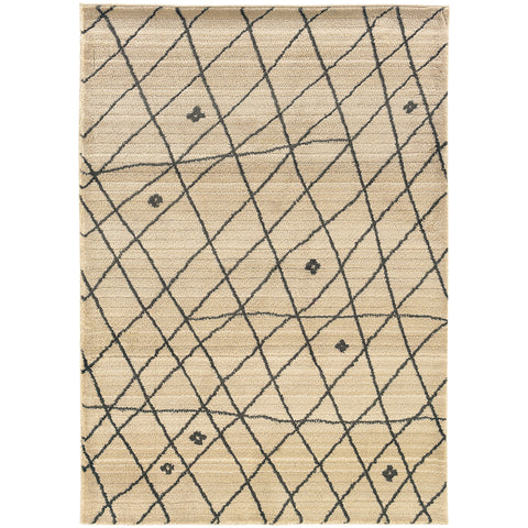 Image of Oriental Weavers Marrakesh 1442H 2' 7" X 10' 0" Casual Ivory Slate Tribal Runner Rug-Wanderlust Rugs