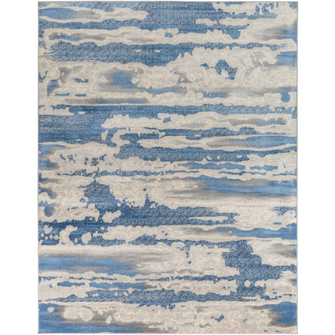 Image of Surya Monaco Modern Bright Blue, Navy, Cream, Medium Gray, Silver Gray Rugs MOC-2312