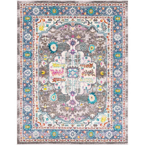 Image of Surya Morocco Traditional Navy, Pale Blue, Teal, Charcoal, Light Gray, Saffron, Bright Yellow, Fuschia, Bright Orange, Coral, Camel, Bright Red, Beige, White Rugs MRC-2301