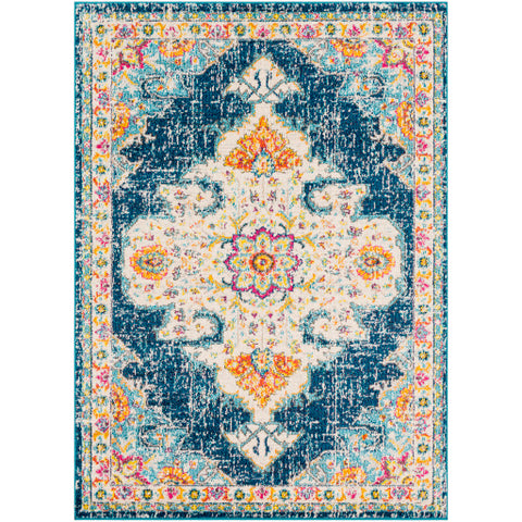 Image of Surya Morocco Traditional Teal, Navy, Pale Blue, Fuschia, Bright Orange, Saffron, Bright Yellow, Camel, Coral, Charcoal, Light Gray, Dark Brown, Beige, White Rugs MRC-2308