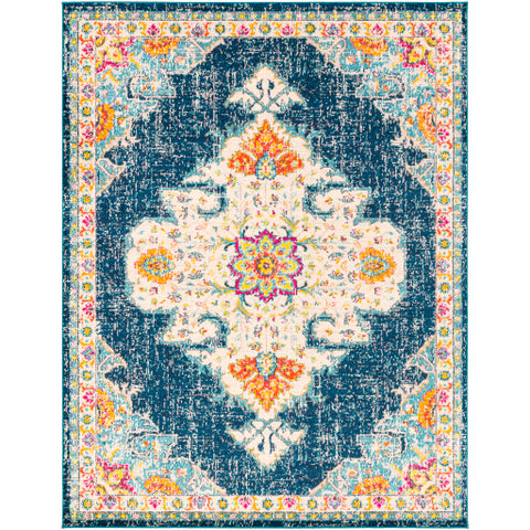 Image of Surya Morocco Traditional Teal, Navy, Pale Blue, Fuschia, Bright Orange, Saffron, Bright Yellow, Camel, Coral, Charcoal, Light Gray, Dark Brown, Beige, White Rugs MRC-2308