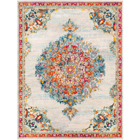 Image of Surya Morocco Traditional Teal, Pale Blue, Bright Orange, Bright Red, Saffron, Bright Yellow, Navy, Fuschia, Light Gray, Grass Green, Charcoal, Camel, Beige, White Rugs MRC-2324