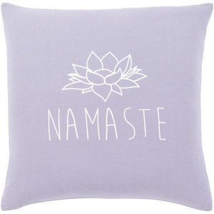 Surya Motto Transitional Lavender, White Pillow Cover MTT-003-Wanderlust Rugs