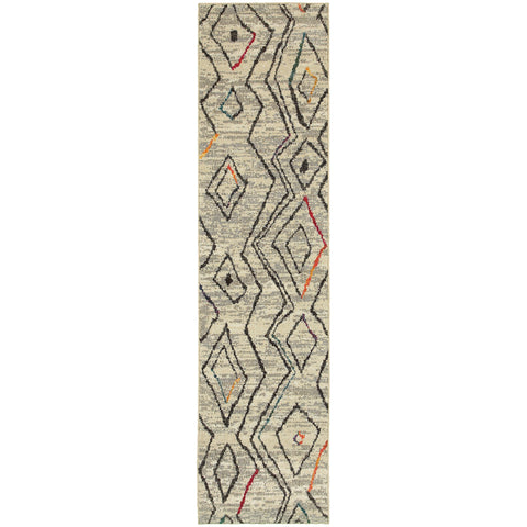 Image of Oriental Weavers Nomad 2162W 2' 7" X 10' 0" Contemporary Ivory Multi Tribal Runner Rug-Wanderlust Rugs