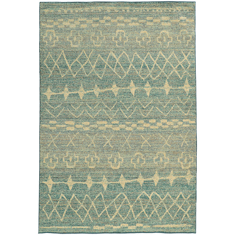 Image of Oriental Weavers Nomad 2163F 2' 7" X 10' 0" Contemporary Blue Beige Tribal Runner Rug-Wanderlust Rugs