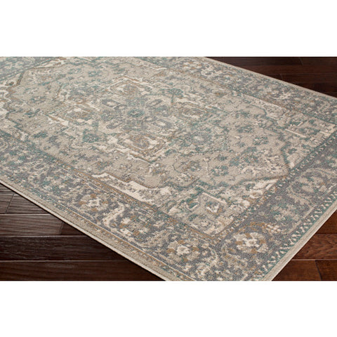 Image of Surya Oslo Traditional Charcoal, Teal, Light Gray, Camel, Beige, Cream Rugs OSL-2301