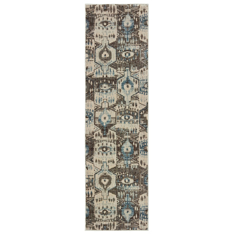 Image of Oriental Weavers Pandora 1334W 2' 3" X 7' 6" Casual Blue Brown Tribal Runner Rug-Wanderlust Rugs
