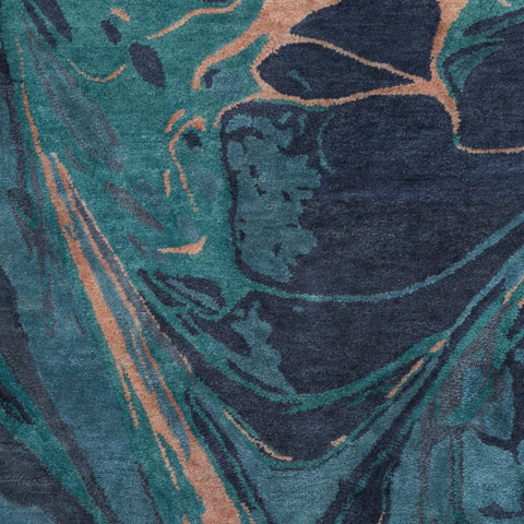Image of Surya Pisces Modern Navy, Teal, Emerald, Camel Rugs PIS-1006