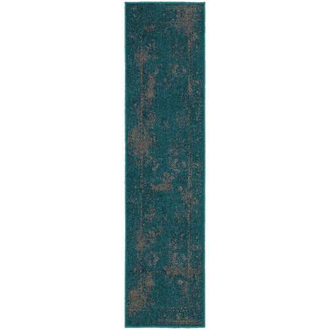 Image of Oriental Weavers Revival 3690D 1'10" X 3' 3" Casual Teal Beige Oriental Rug-Wanderlust Rugs