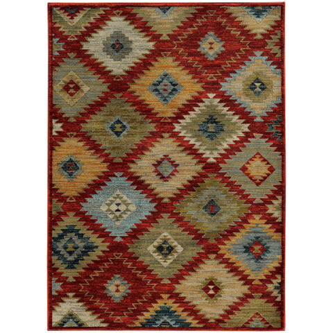 Image of Oriental Weavers Sedona 5936D 1'10" X 3' 0" Casual Red Multi Southwest/Lodge Rug-Wanderlust Rugs