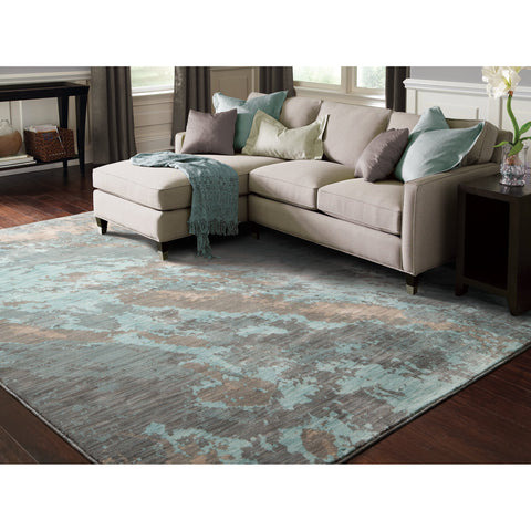 Image of Oriental Weavers Sedona 6367A 1'10" X 3' 0" Contemporary Blue Grey Abstract Rug-Wanderlust Rugs