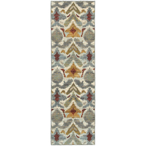 Image of Oriental Weavers Sedona 6371C 1'10" X 3' 0" Casual Ivory Grey Tribal Rug-Wanderlust Rugs