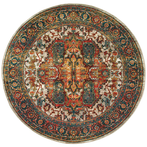 Image of Oriental Weavers Sedona 6382B 1'10" X 3' 0" Traditional Red Multi Medallion Rug-Wanderlust Rugs