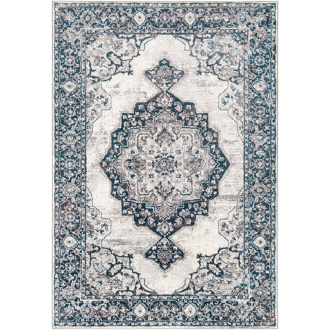 Image of Surya Wanderlust Traditional Aqua, Silver Gray, White, Charcoal Rugs WNL-2302