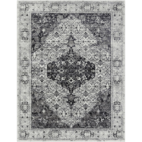 Image of Surya Wanderlust Traditional Charcoal, Navy, White, Silver Gray, Black Rugs WNL-2306