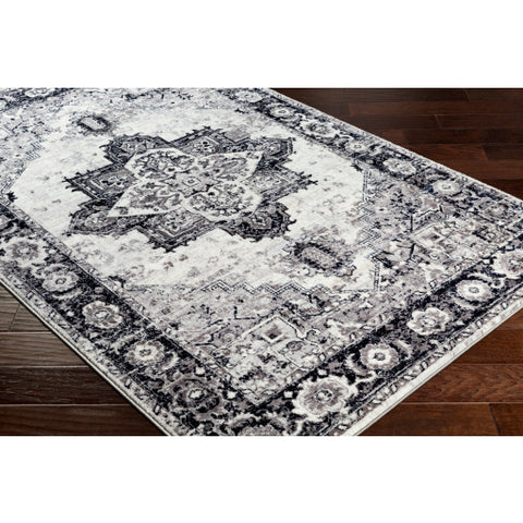 Image of Surya Wanderlust Traditional Charcoal, Navy, Silver Gray, White, Black Rugs WNL-2312