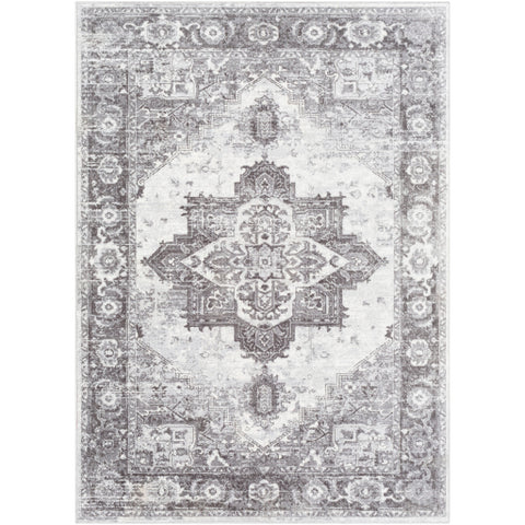 Image of Surya Wanderlust Traditional Charcoal, Silver Gray, White Rugs WNL-2321