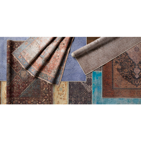 Image of Surya Amelie Traditional Denim, Aqua, Butter, Rose, Dark Purple, Clay Rugs AML-2307