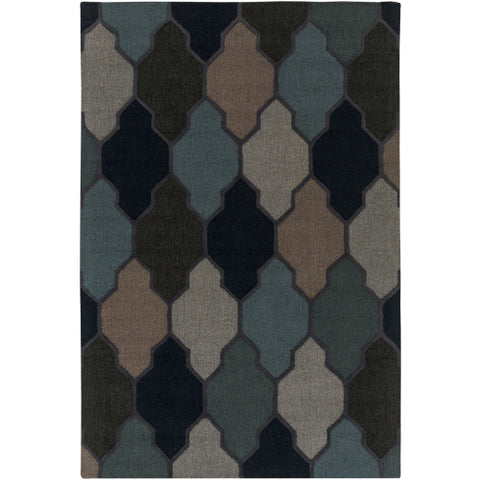 Image of Surya Pollack Cottage Navy, Charcoal, Taupe, Light Gray, Aqua Rugs AWAH-2042