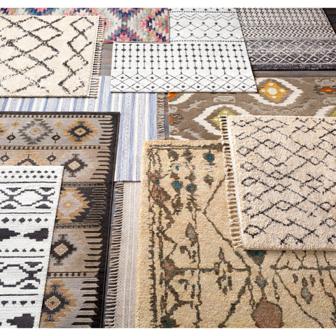 Image of Surya Berber Shag Global Charcoal, Beige Rugs BBE-2301