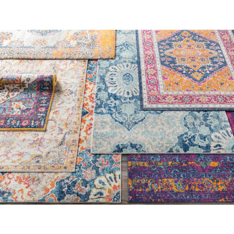 Image of Surya Harput Traditional Teal, Dark Blue, Light Gray, Charcoal, Saffron Rugs HAP-1056