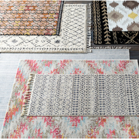 Image of Surya Berber Shag Global Charcoal, Beige Rugs BBE-2302