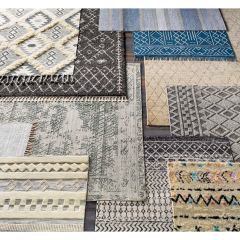 Image of Surya Berber Shag Global Charcoal, Beige Rugs BBE-2308