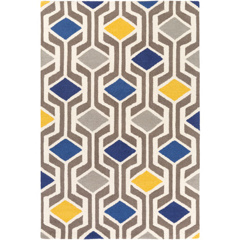 Image of Surya Hilda Modern Medium Gray, Cream, Mustard, Navy Rugs HDA-2385